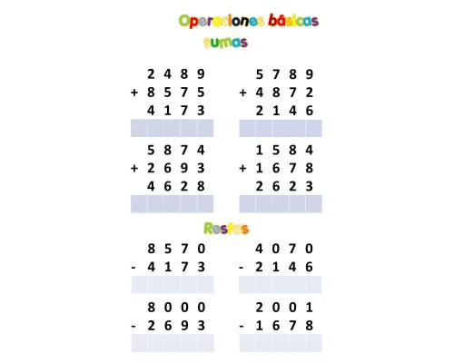 Fichas de operaciones basicas 1