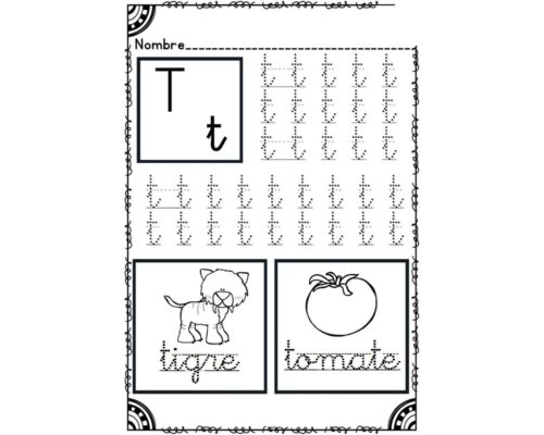 Fichas de la t minúscula 1
