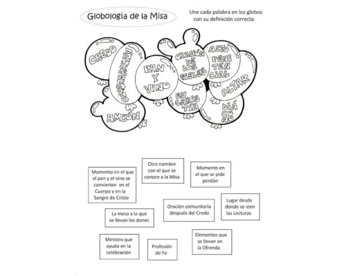 Ejercicios y juegos sobre la vida de Jesús y la Eucaristía 2