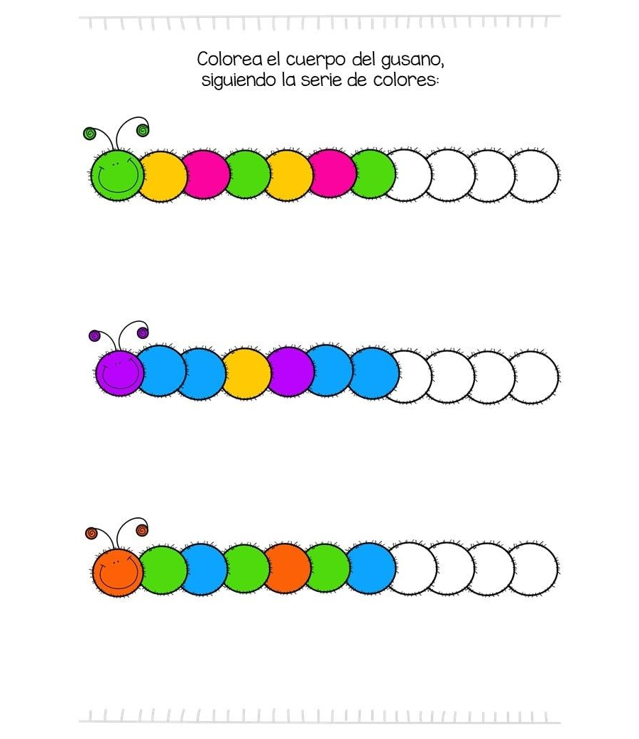 Fichas de gusanos para escribir 2