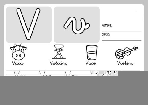 Fichas de la V para imprimir 3