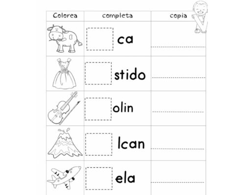 Fichas de la V para imprimir 1