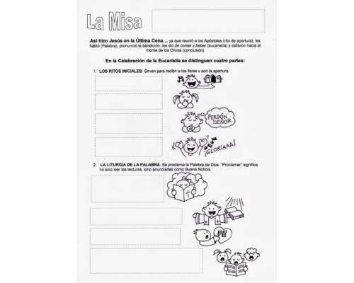 Ejercicios y juegos sobre la vida de Jesús y la Eucaristía 3