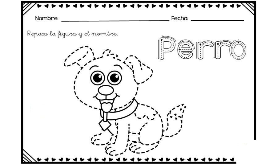 Fichas de perros para escribir 2