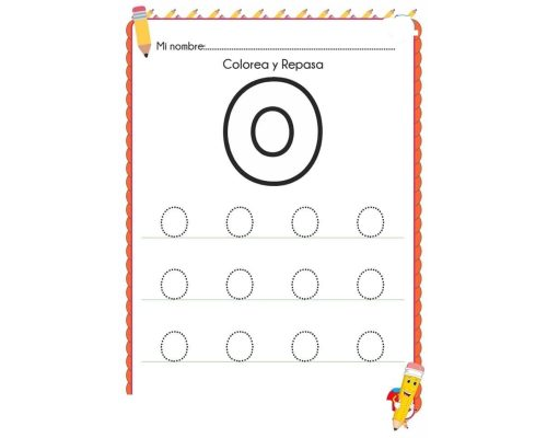 Fichas de la O para colorear 1