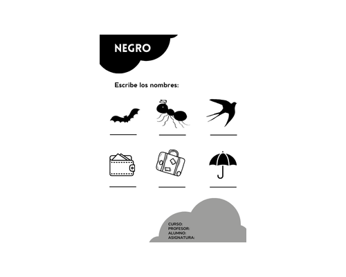 Fichas de color negro para escribir 3