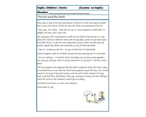 Cuentos y actividades de comprensión lectora en inglés 3