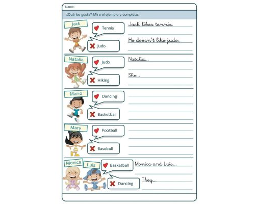 Refuerzo de vocabulario y gramática 1