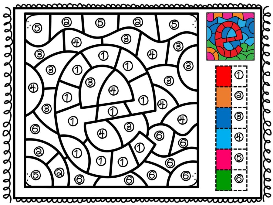 Fichas de la E para colorear 1