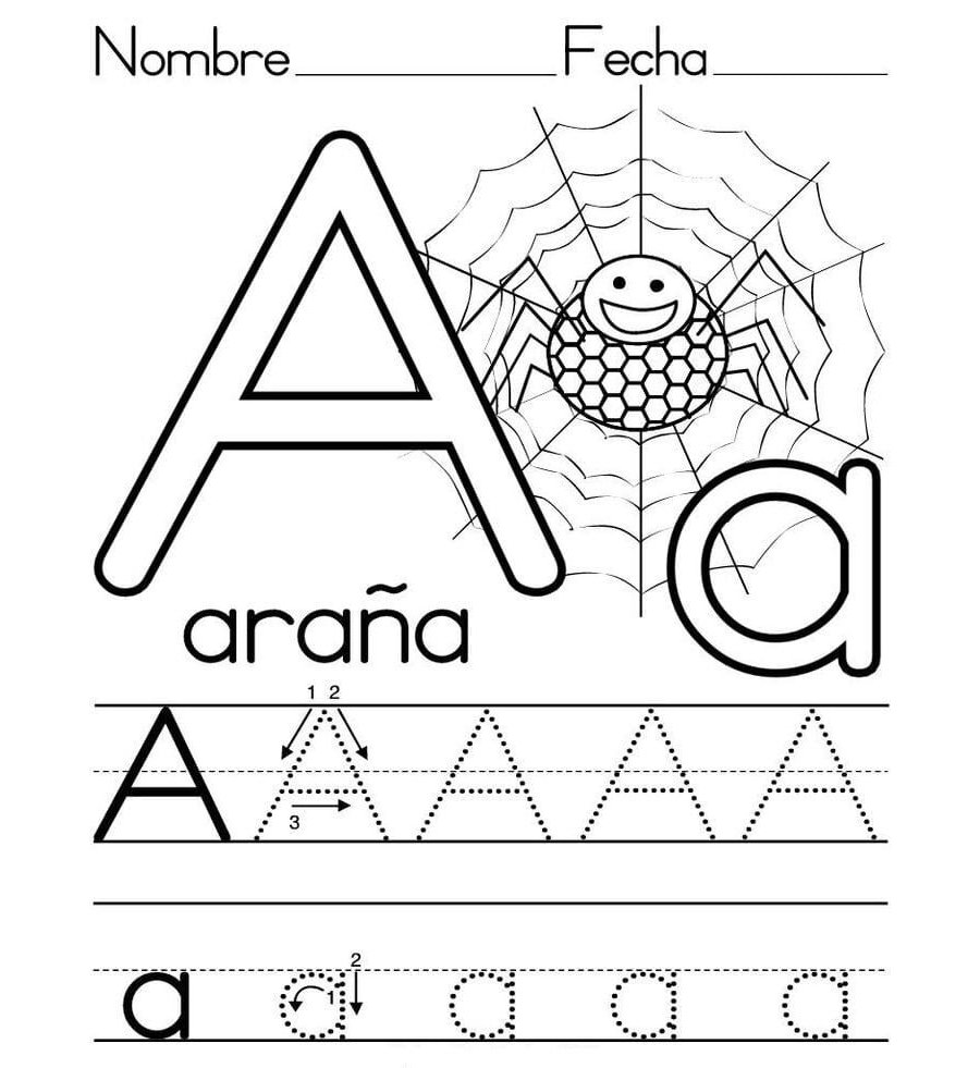 Fichas de la A para colorear 3