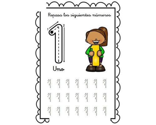 Ejercicios prácticos de escritura y reconocimiento del número 2