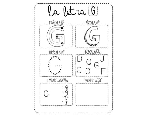 Fichas de la G para imprimir 3