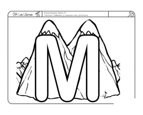 Fichas de la M para colorear 3