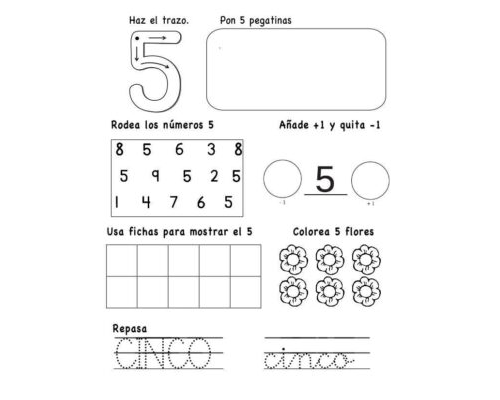Problemas y operaciones matemáticas con el número 5 2