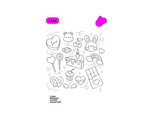 Fichas de color magenta para colorear 2