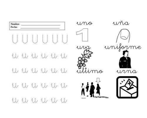 Fichas de la u minúscula 2