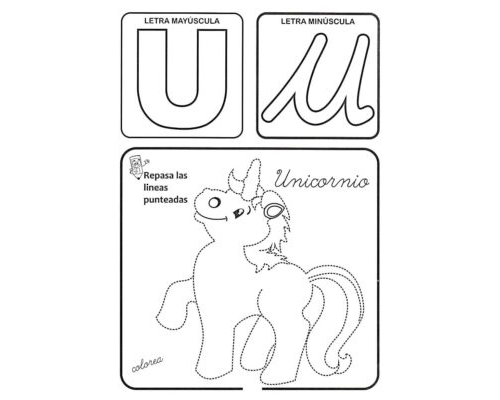Fichas de la U para colorear 2