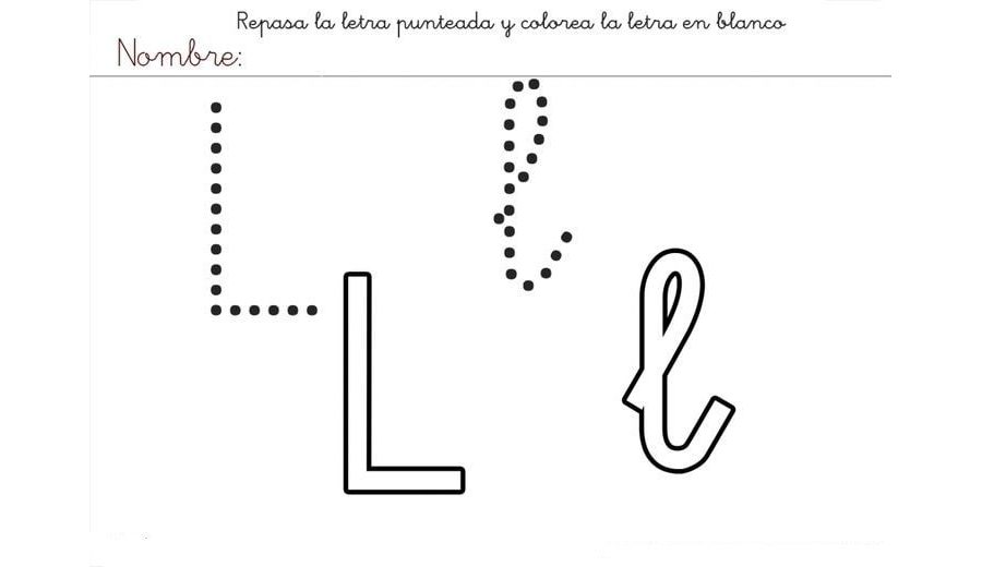 Fichas de la "L" para colorear 3