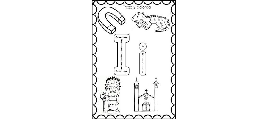 Fichas de la I para colorear 2