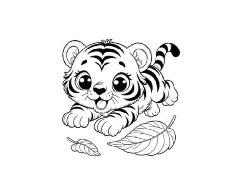 Fichas de tigres para colorear 3