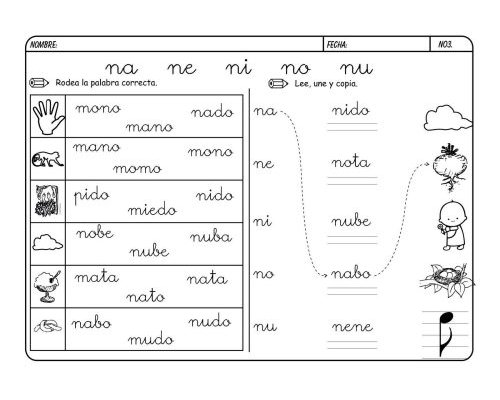 Fichas de la N para imprimir 2