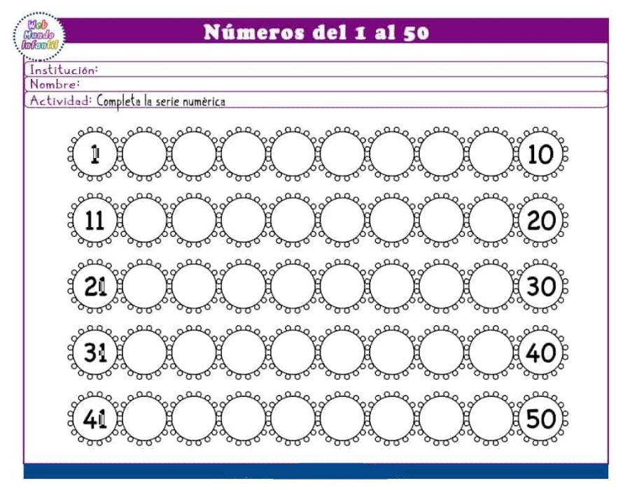 Aprendizaje de los números del 1 al 50 2