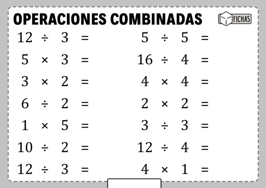 Uso de las operaciones combinadas en matemáticas 1