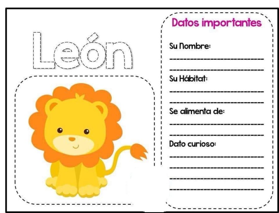 Fichas temáticas sobre animales 1