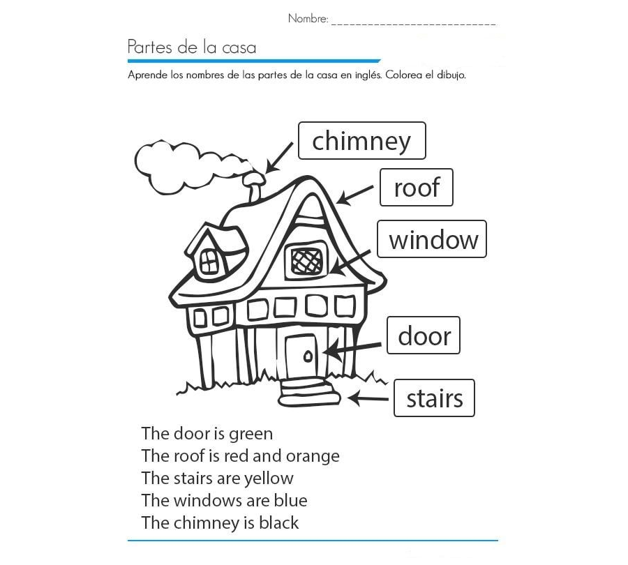 Fichas de inglés para el repaso en casa 1