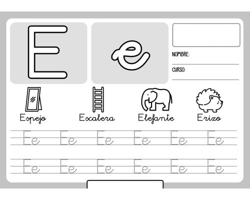 Fichas de la E para imprimir 1
