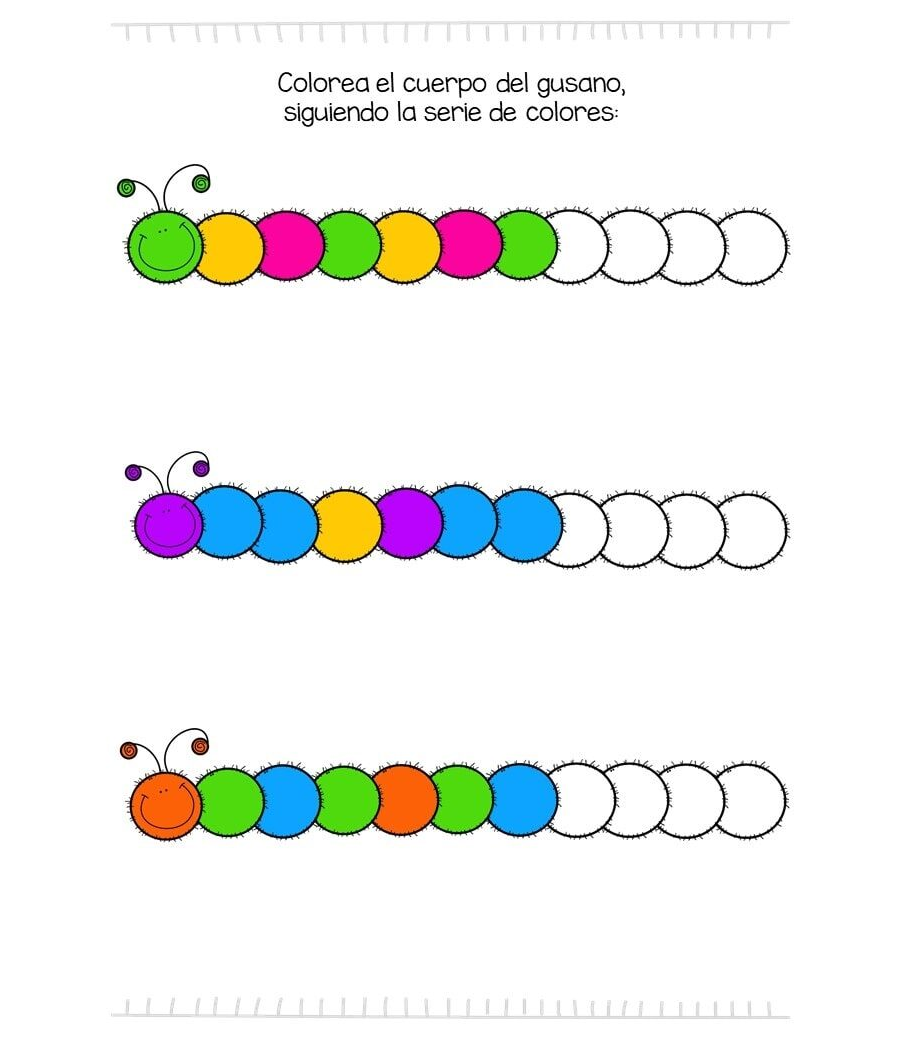 Fichas de gusanos para escribir 2