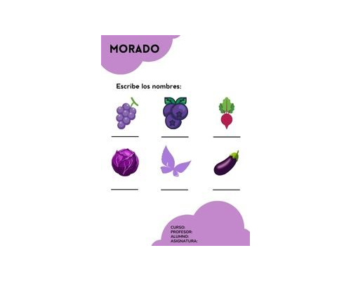 Fichas de color morado para escribir 3