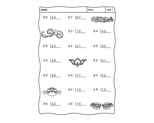 Fichas de divisiones para estudiantes de educación infantil 2
