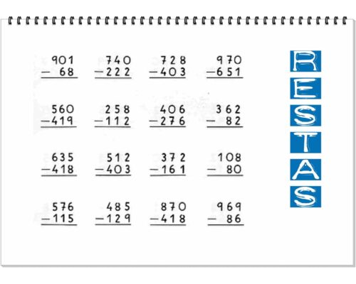 Ejercicios de restas con llevadas de dos y tres cifras 2