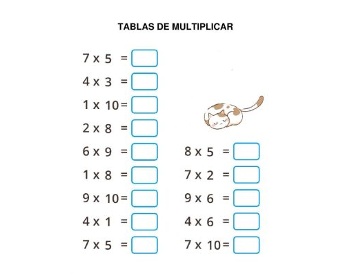 Fichas de multiplicaciones