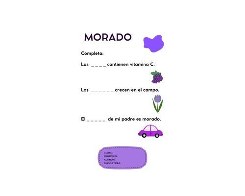 Fichas de color morado para escribir 1