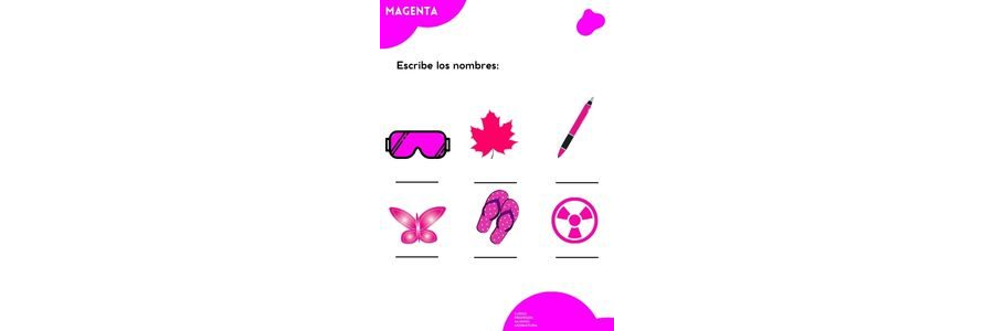 Fichas de color magenta para escribir 3