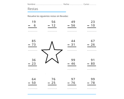 Ejercicios de restas con llevadas en diferentes niveles 2