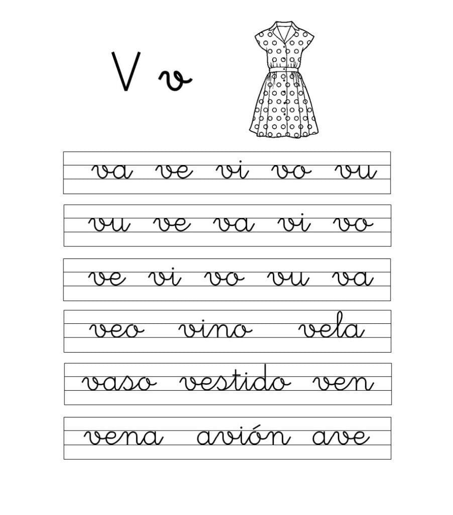 Fichas de la v minúscula 2