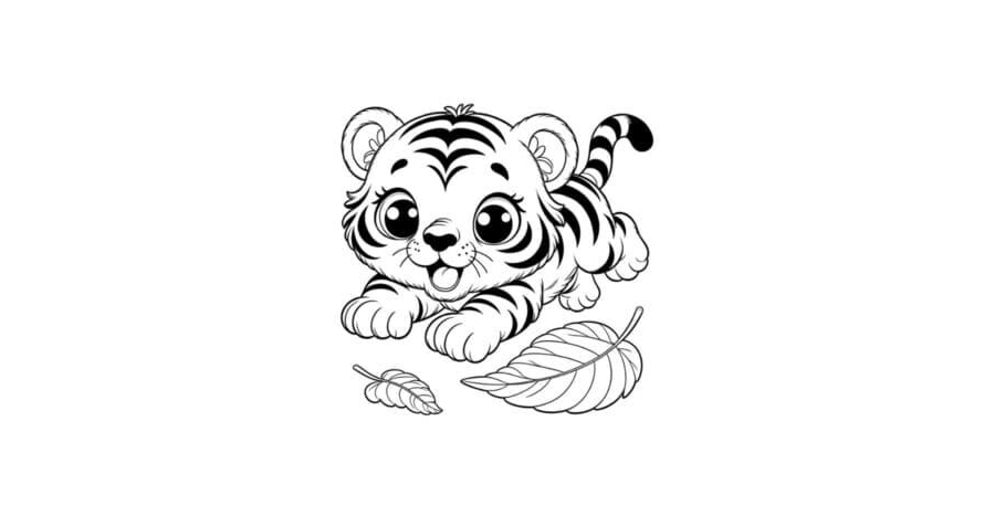 Fichas de tigres para colorear 3