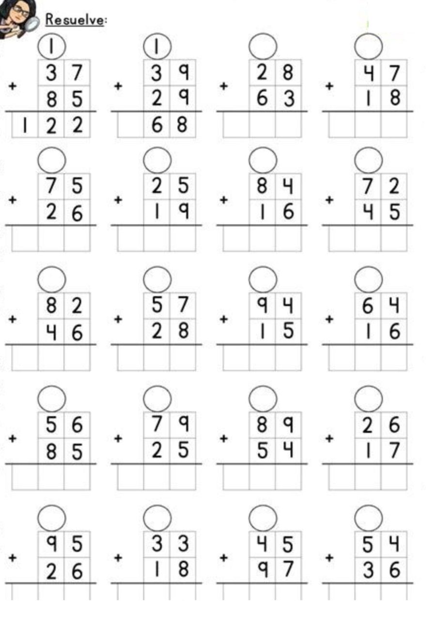 Fichas de Matemáticas 1 Primaria Operaciones Básicas 1