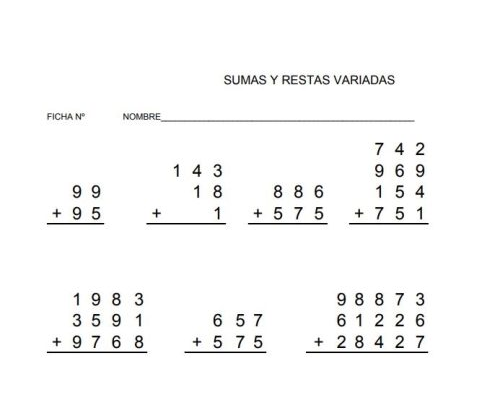 Sumas y restas 3