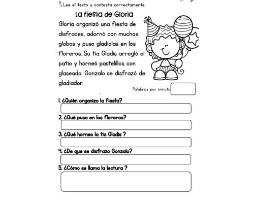Fichas de lectura 1 primaria