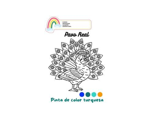 Fichas de color turquesa para colorear 2