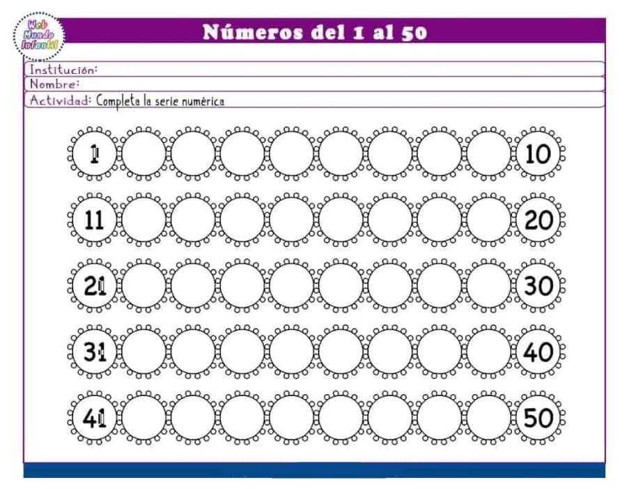 Aprendizaje de los números del 1 al 50 2