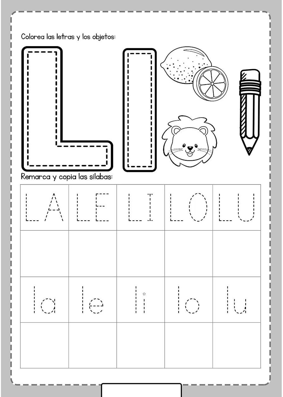 Fichas de la "L" para imprimir 2