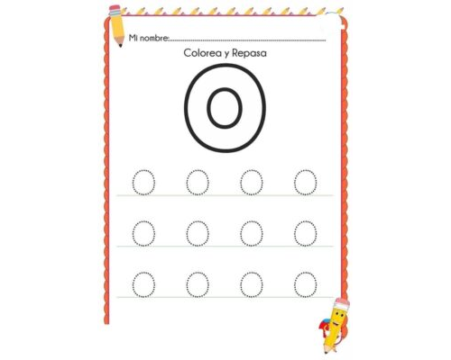 Fichas de la O para colorear 1