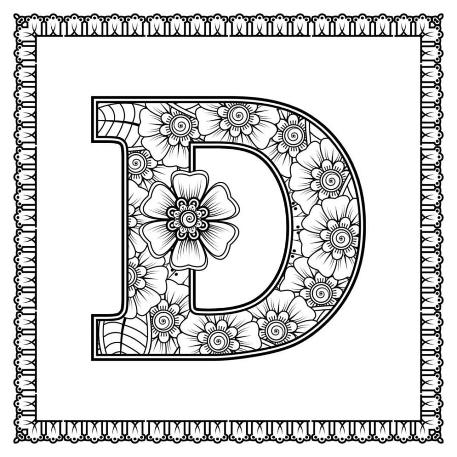 Fichas de la D para colorear 2