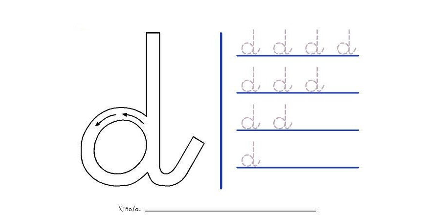 Fichas de la d minúscula 1