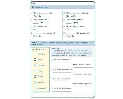 Refuerzo de vocabulario y gramática 3